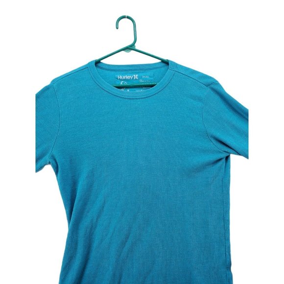 HURLEY Shirt Men's Long Sleeve Thermal Crew Neck Pullover Tee Blue Small - Picture 5 of 6